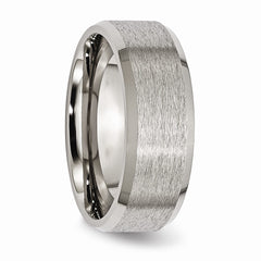 Sophia Jewelers Titanium Wedding Band with Beveled Edge and Polished Satin Finish