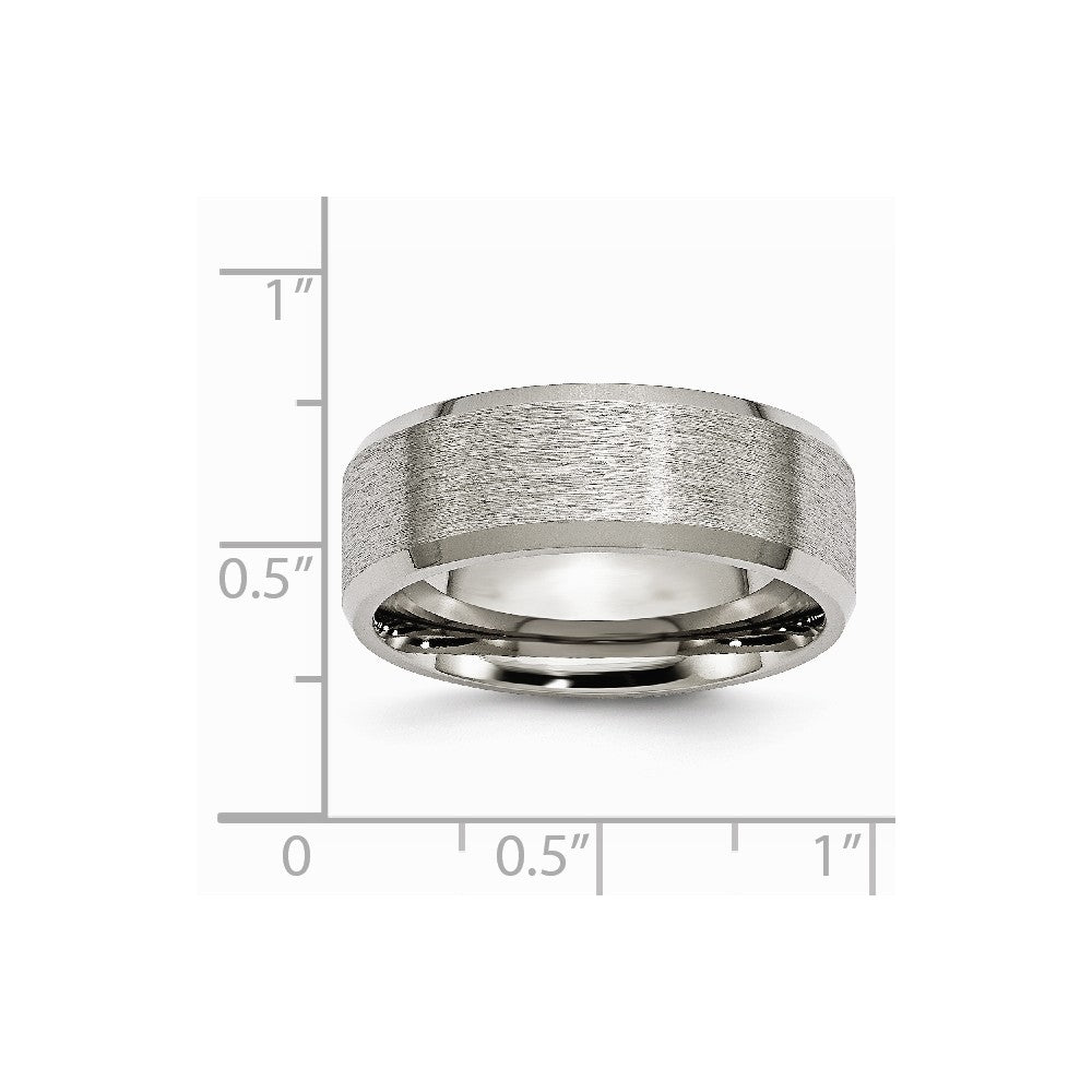 Titanium Beveled Edge 8mm Satin and Brushed Band