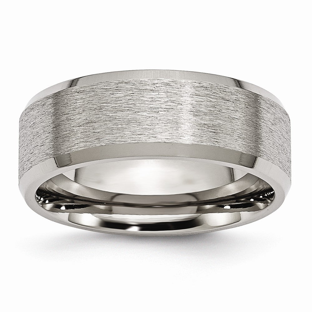 Chisel Titanium Satin and Brushed 8mm Beveled Edge Band