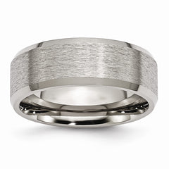 Sophia Jewelers Titanium Wedding Band with Beveled Edge and Polished Satin Finish