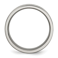 Titanium Brushed Cross Design 8mm Flat Band