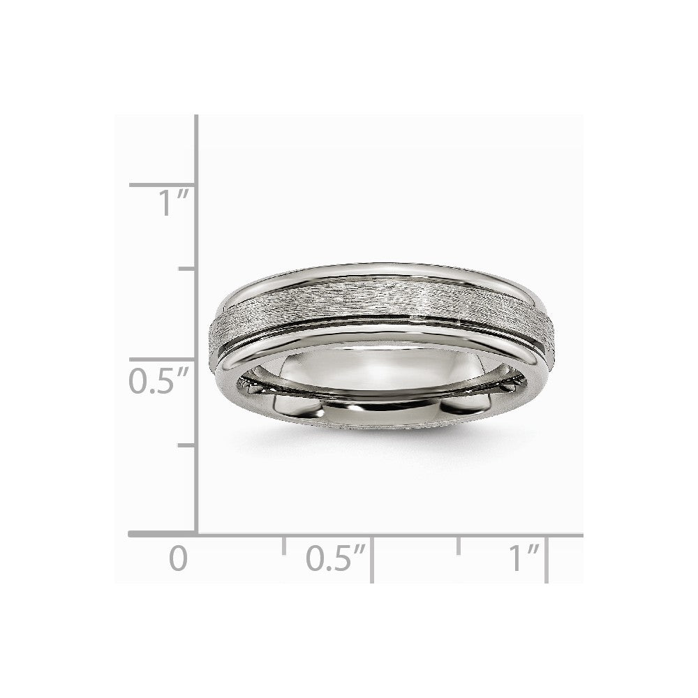 Titanium Grooved Edge 6mm Satin and Polished Band