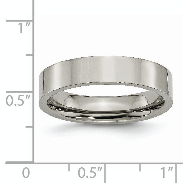 Titanium Polished 5mm Flat Band