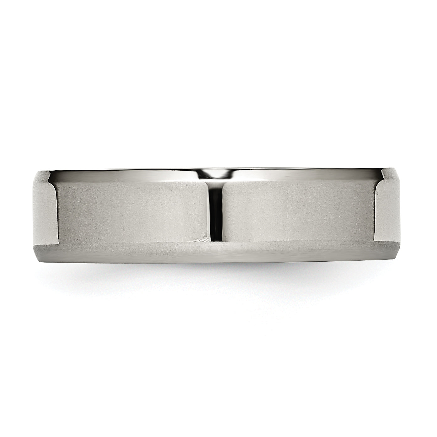 Titanium Polished 6mm Beveled Edge Band