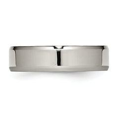 Titanium Polished 6mm Beveled Edge Band