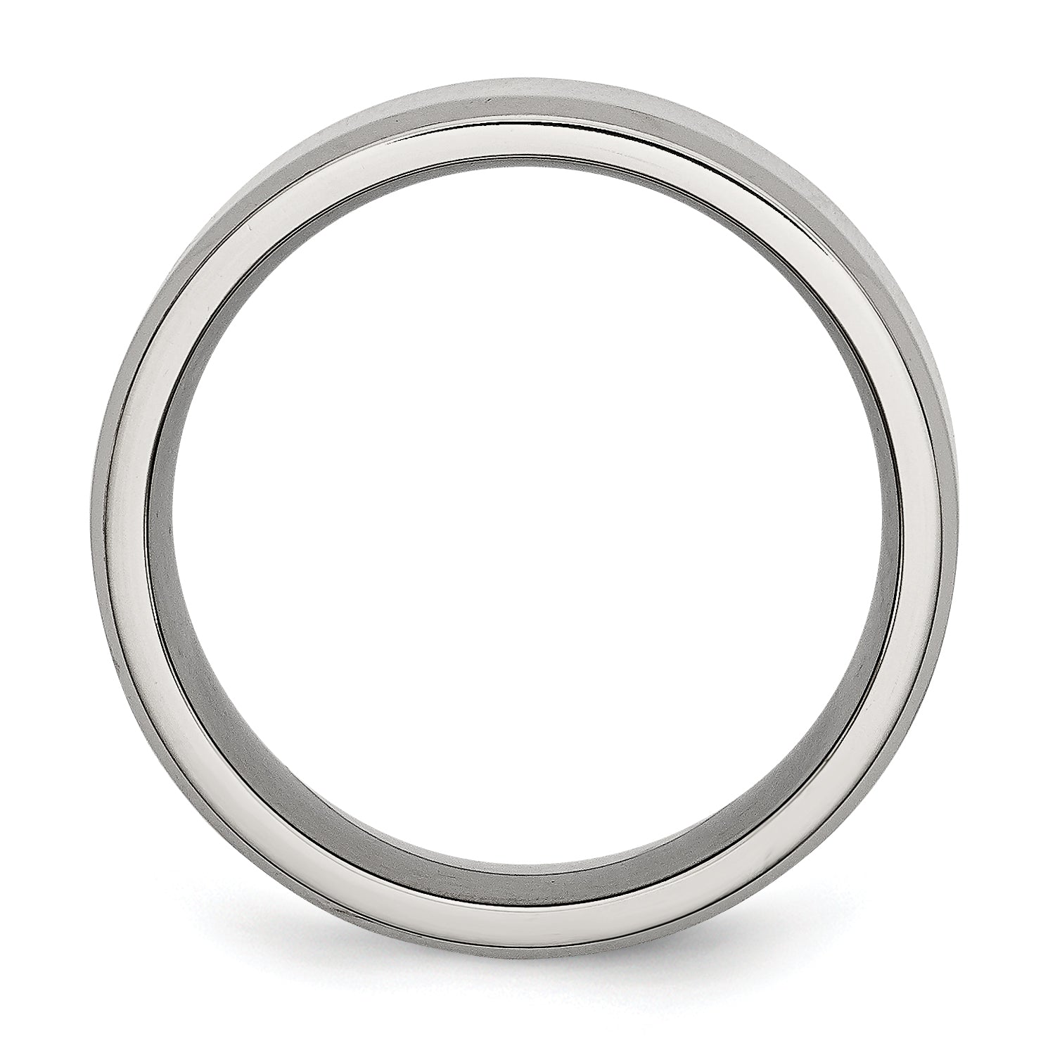 Titanium Polished 8mm Beveled Edge Band