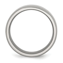 Titanium Polished 8mm Beveled Edge Band