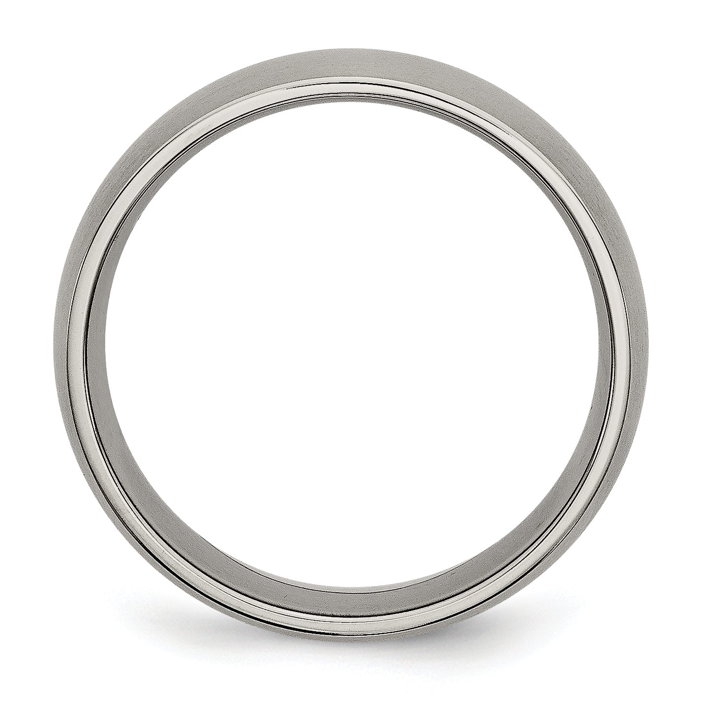 Titanium Brushed 7mm Half Round Band