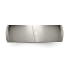 Titanium Brushed 7mm Half Round Band