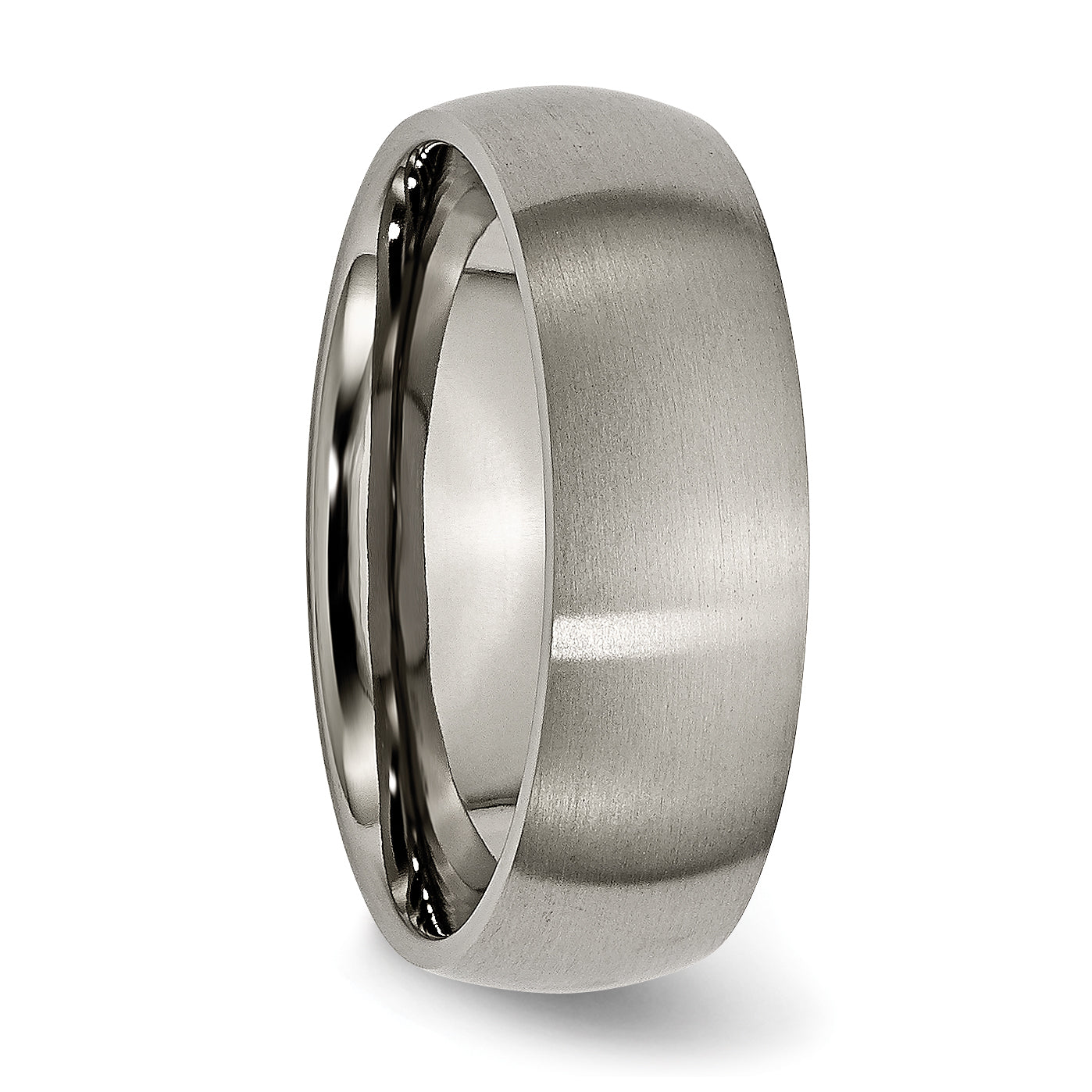 Titanium Brushed 7mm Half Round Band