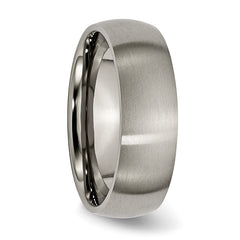 Titanium Brushed 7mm Half Round Band