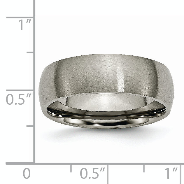 Titanium Brushed 7mm Half Round Band