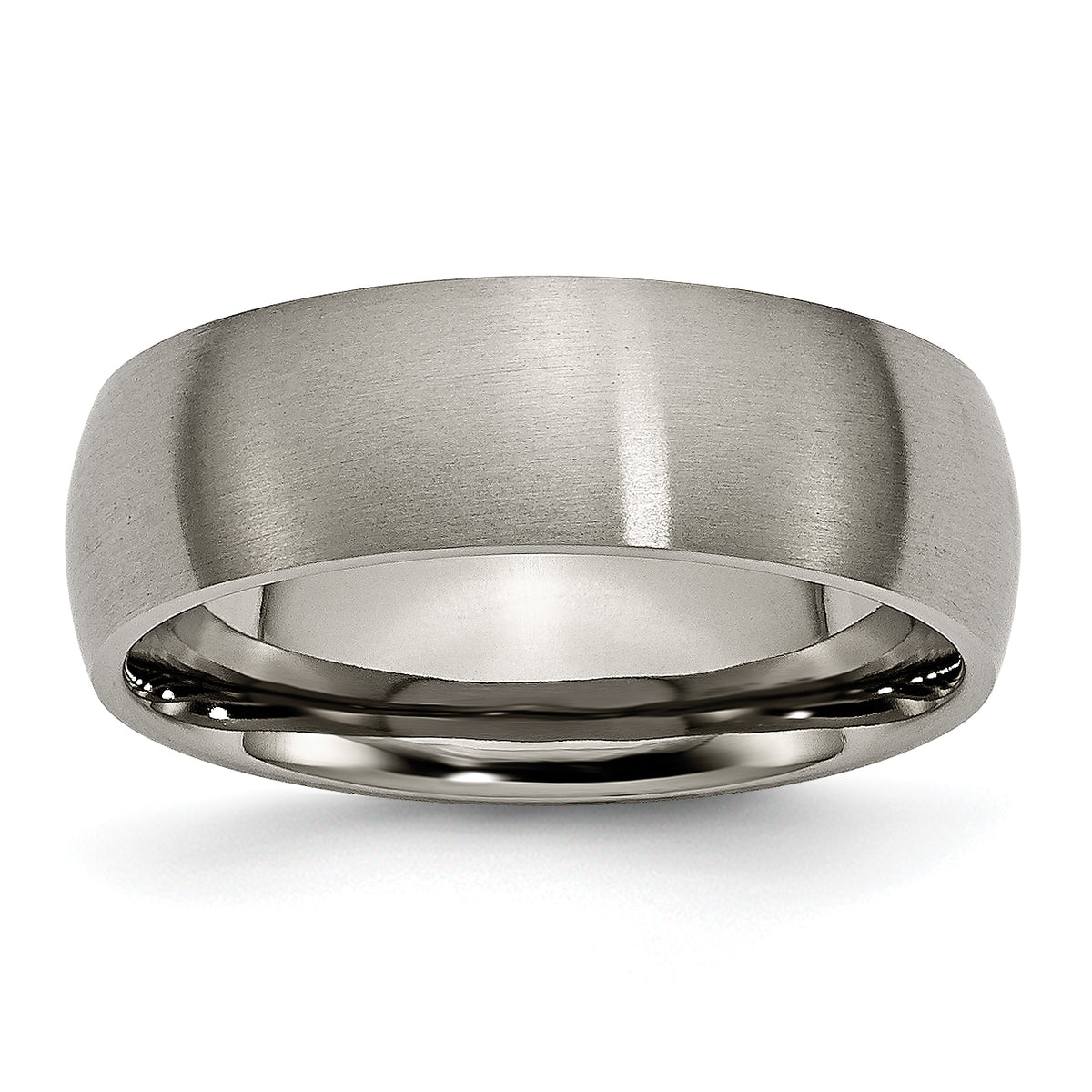 Titanium Brushed 7mm Half Round Band