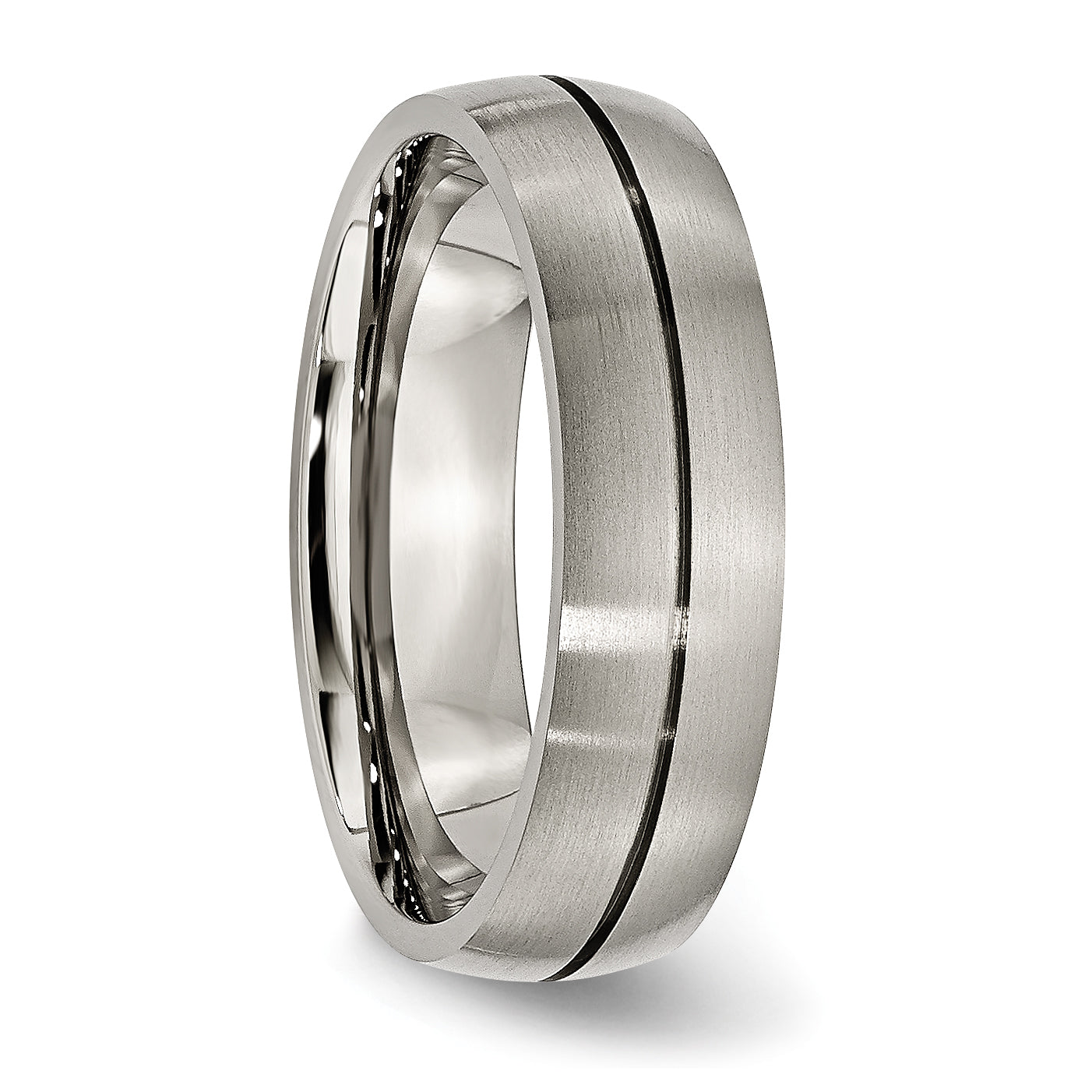 Sophia Jewelers Titanium Grooved Unisex Wedding Band Engravable Elegance