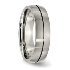 Sophia Jewelers Titanium Grooved Unisex Wedding Band Engravable Elegance