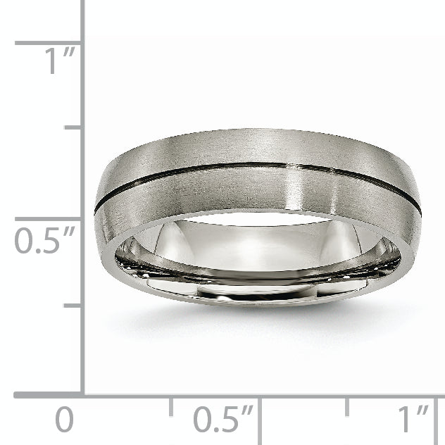 Sophia Jewelers Titanium Grooved Unisex Wedding Band Engravable Elegance