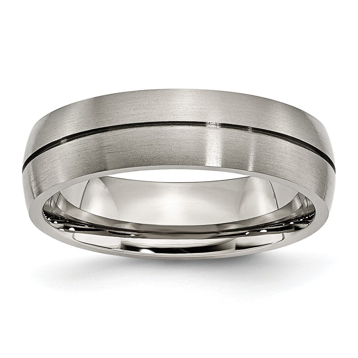 Titanium Satin 6mm Grooved Band