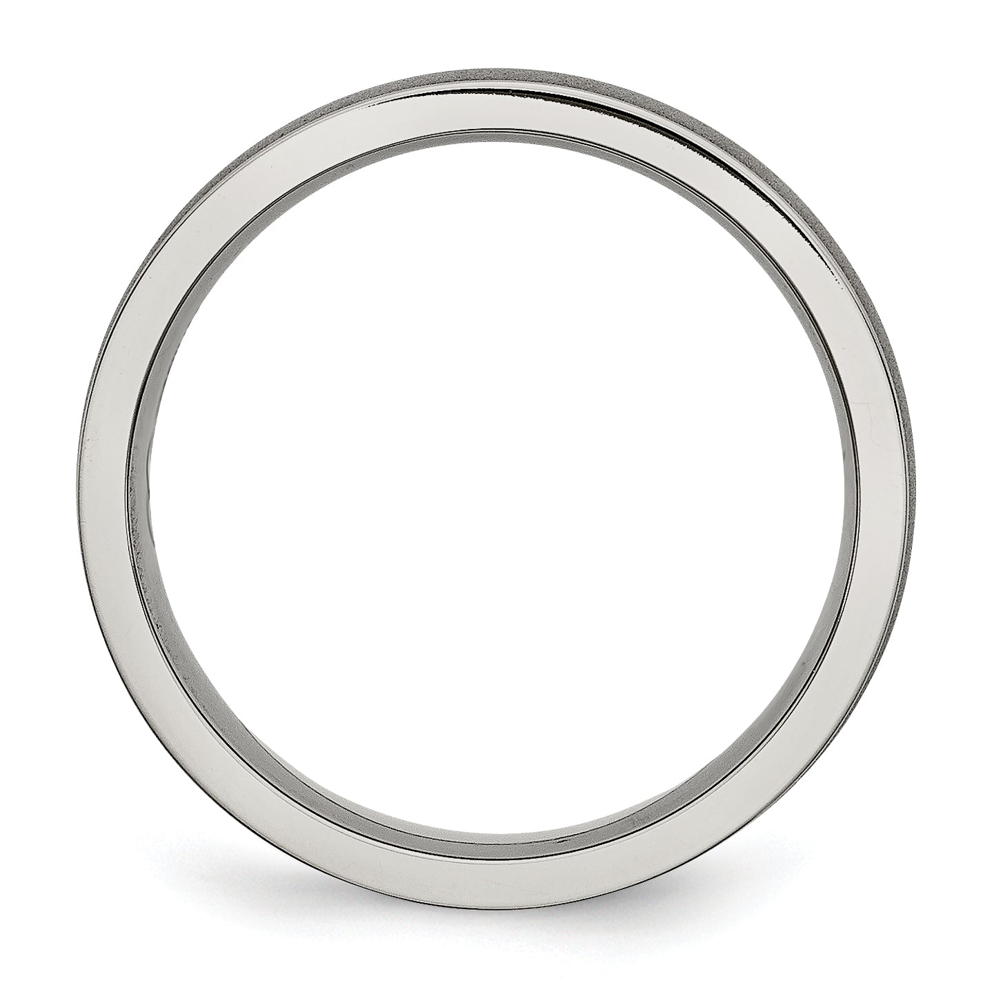 Titanium Brushed Center 6mm Ridged Edge Band