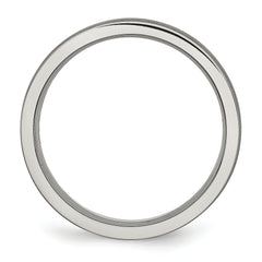 Titanium Brushed Center 6mm Ridged Edge Band