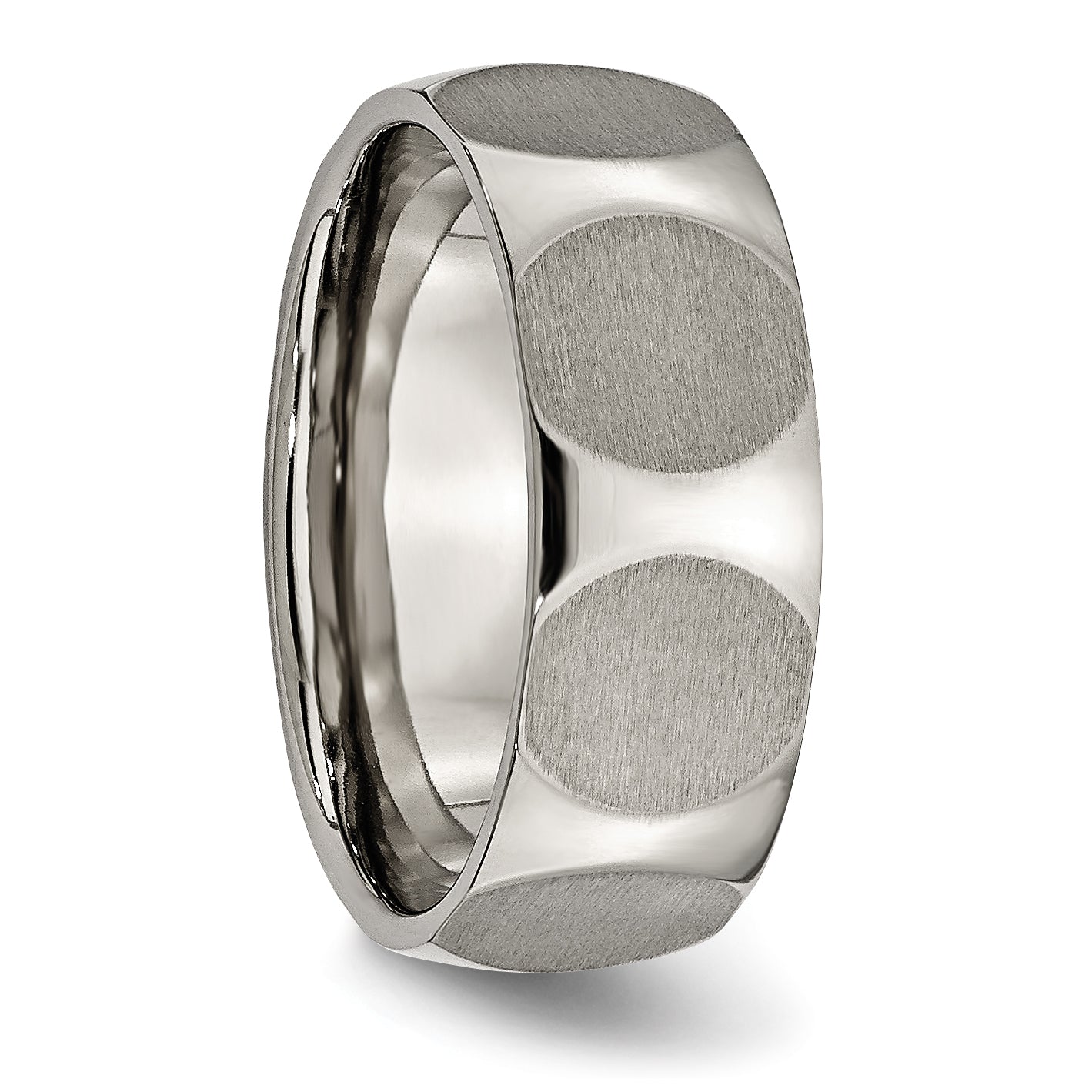 Sophia Jewelers Titanium Unisex Satin Wedding Band 8mm Engravable