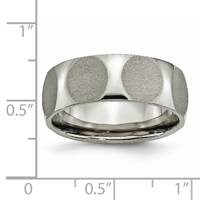 Sophia Jewelers Titanium Unisex Satin Wedding Band 8mm Engravable