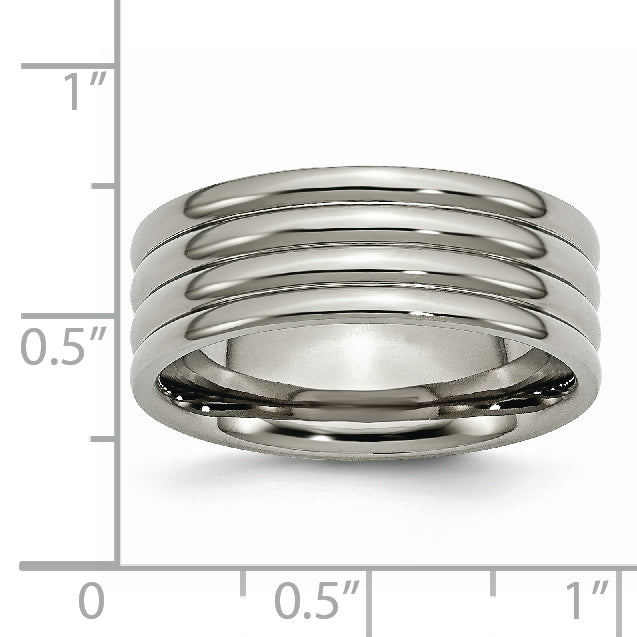 Titanium Polished Unisex Wedding Band with Engraving Option