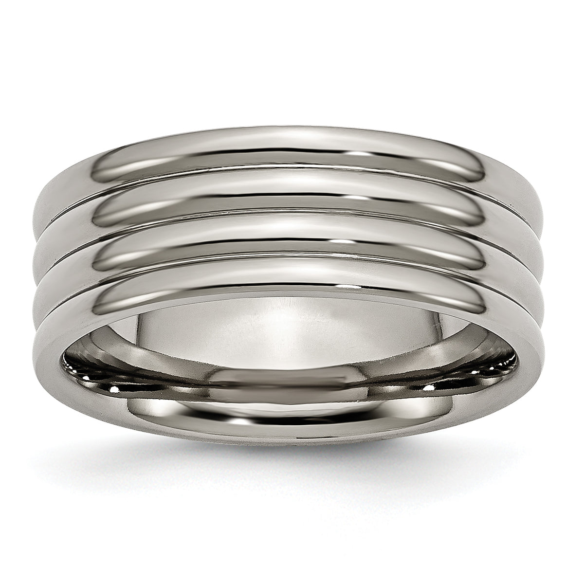 Titanium Grooved 8mm Polished Band