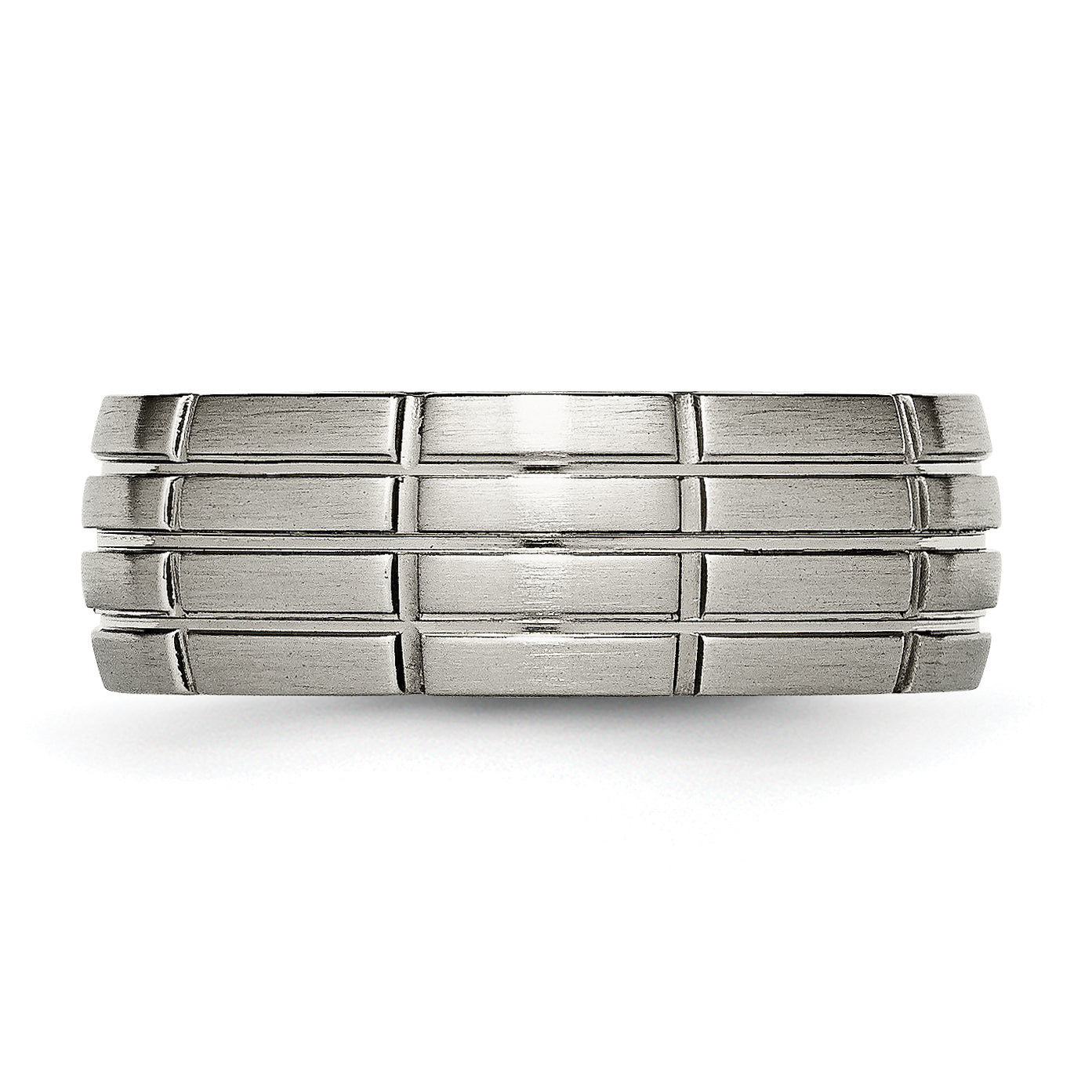 Titanium Unisex Wedding Band with Polished Brushed Finish Engravable