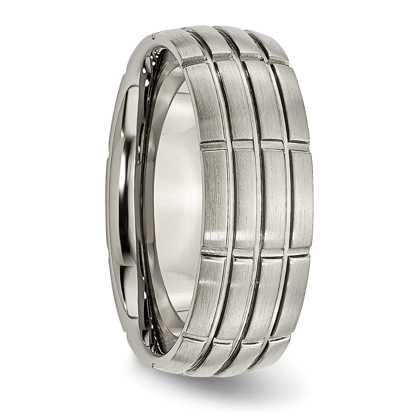 Titanium Unisex Wedding Band with Polished Brushed Finish Engravable