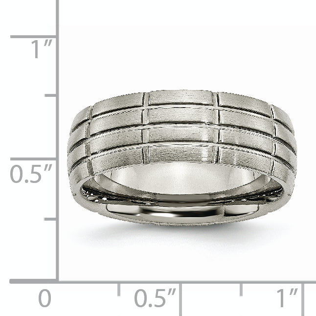 Titanium Unisex Wedding Band with Polished Brushed Finish Engravable