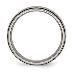 Titanium Brushed with Black Rubber 8mm Band