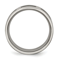 Titanium Unisex Wedding Band with Black Rubber Accent Engravable