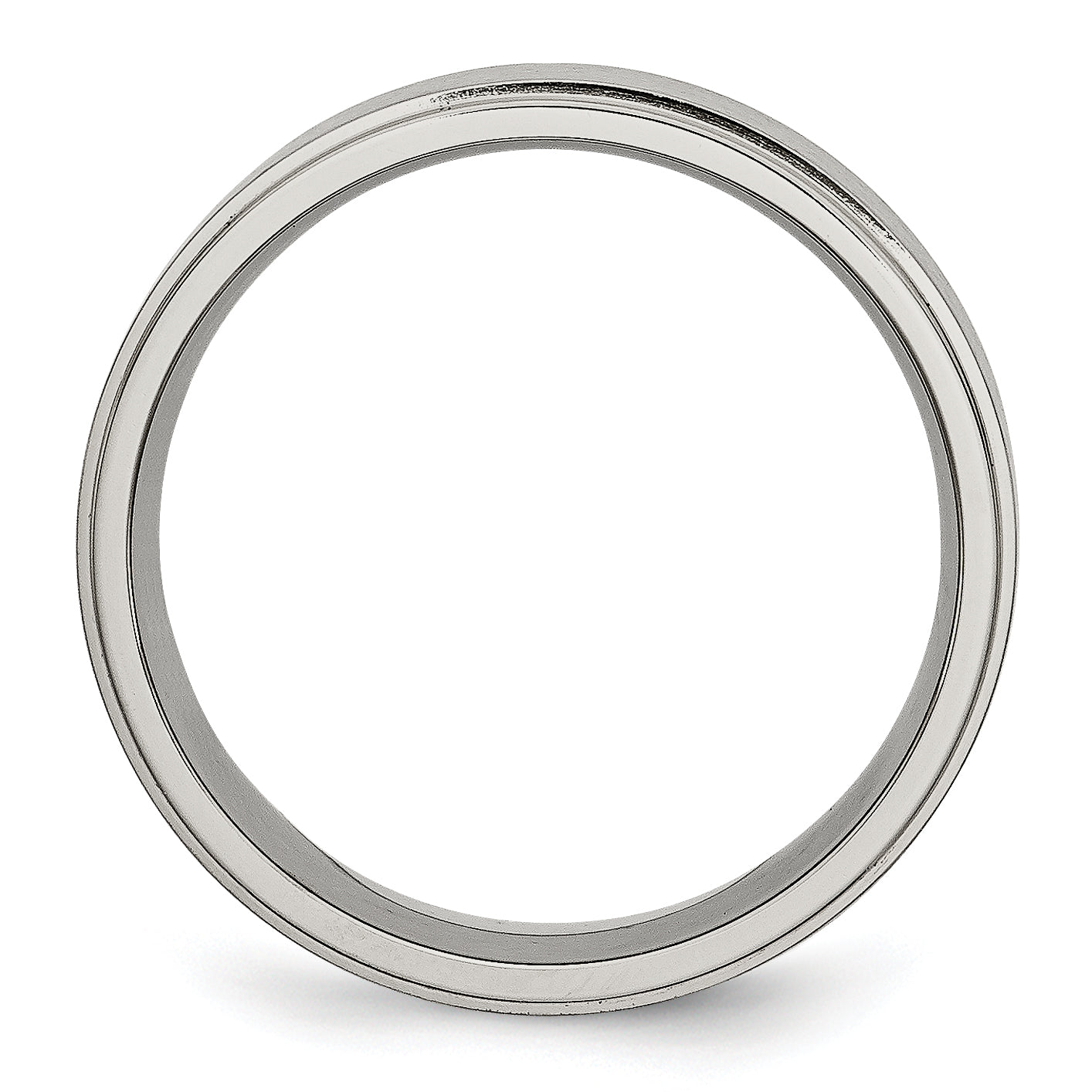 Titanium Brushed Center 7mm Ridged Edge Band