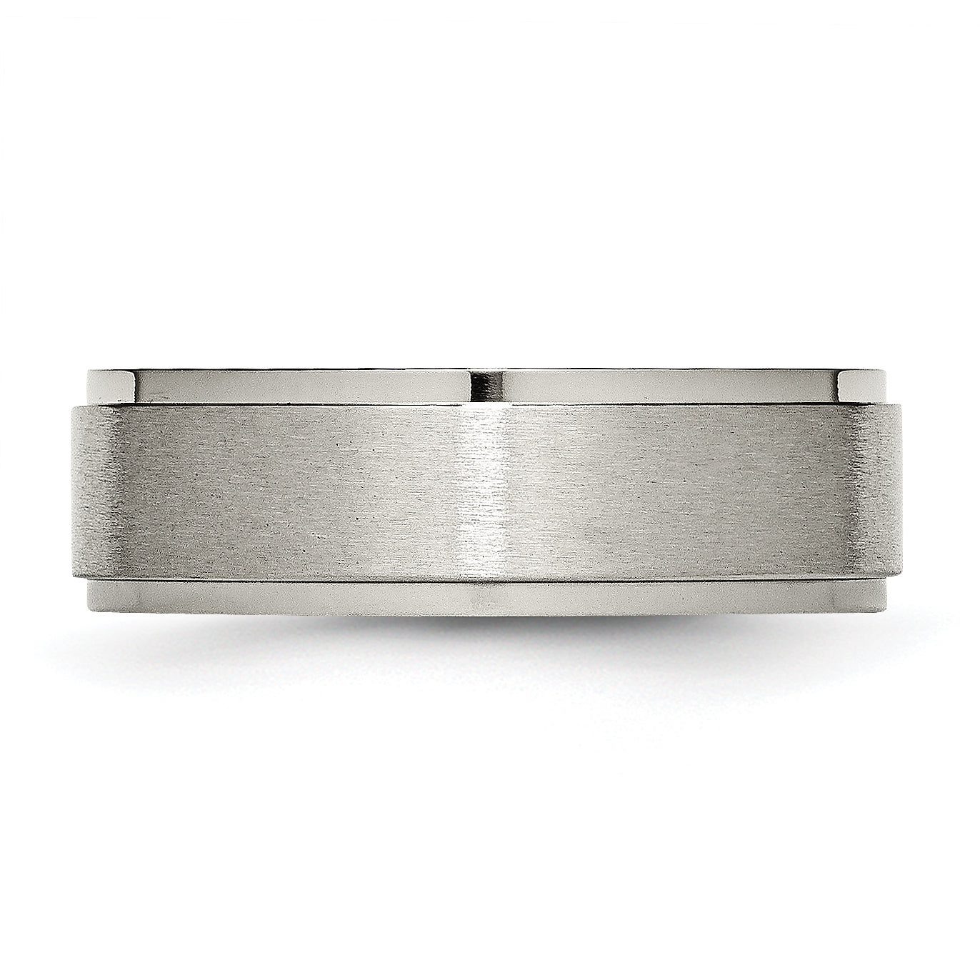 Titanium Brushed Center 7mm Ridged Edge Band