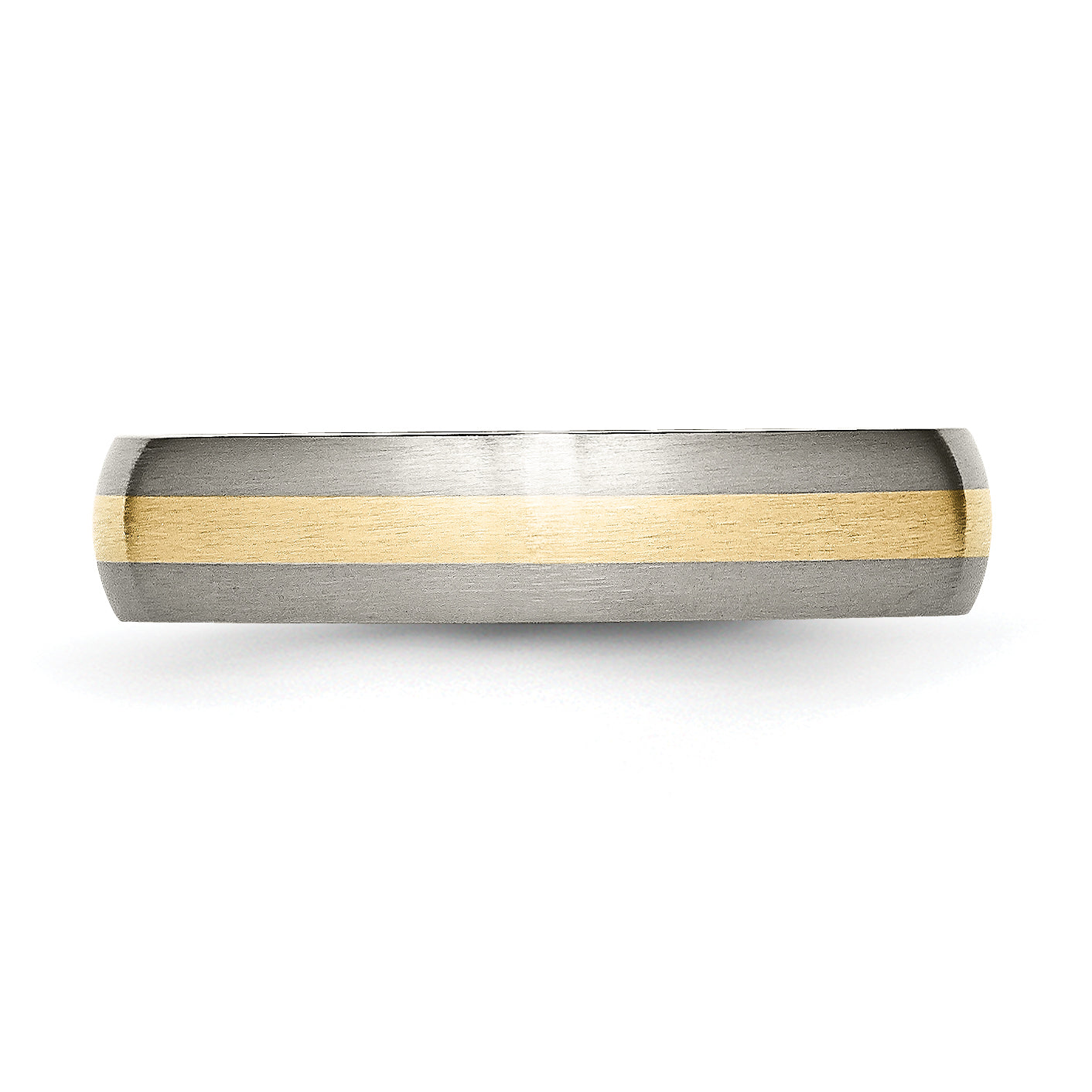 Sophia Jewelers Titanium 14K Gold Inlay Unisex Wedding Band