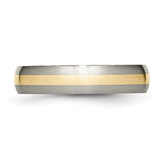 Titanium Brushed with 14k Gold Inlay 5mm Band