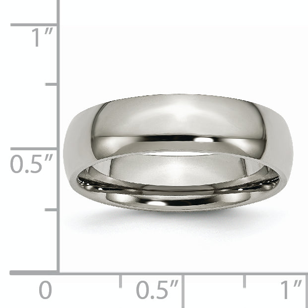 Titanium Polished Unisex 6mm Wedding Band Engravable Comfort Fit