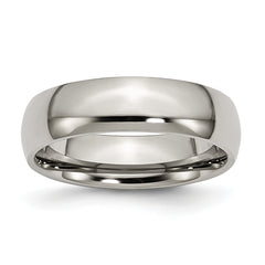 Titanium Polished 6mm Half Round Band