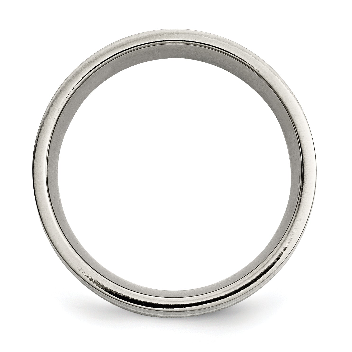 Titanium Polished WithSterling Silver Inlay 8mm Flat Band