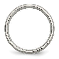 Titanium Brushed with Sterling Silver Inlay 6mm Band