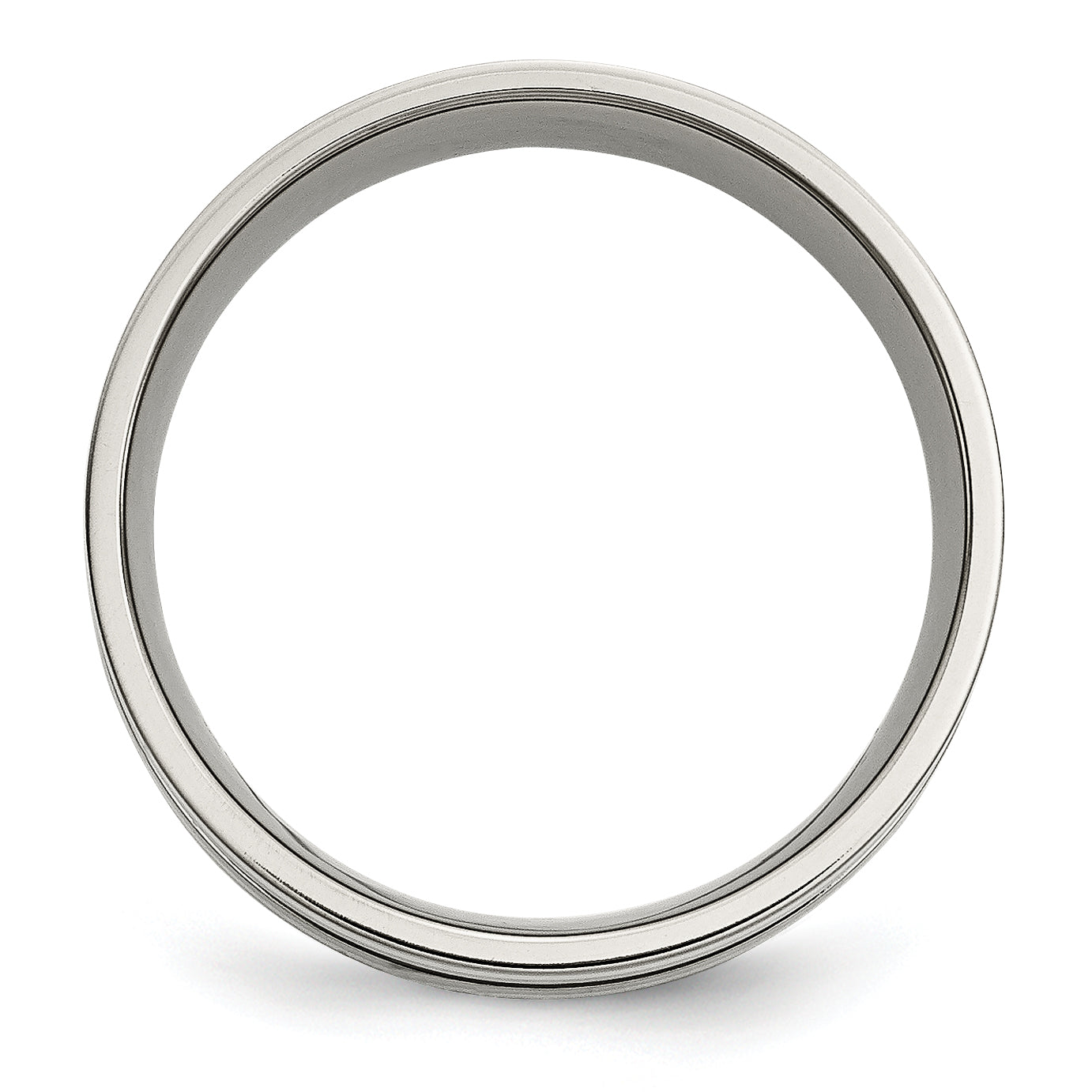 Titanium and Sterling Silver Unisex Wedding Band with Brushed Finish