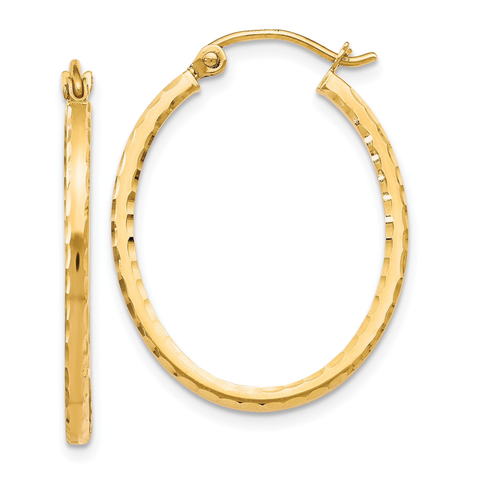 10K D/C Hinged Hoop Earrings