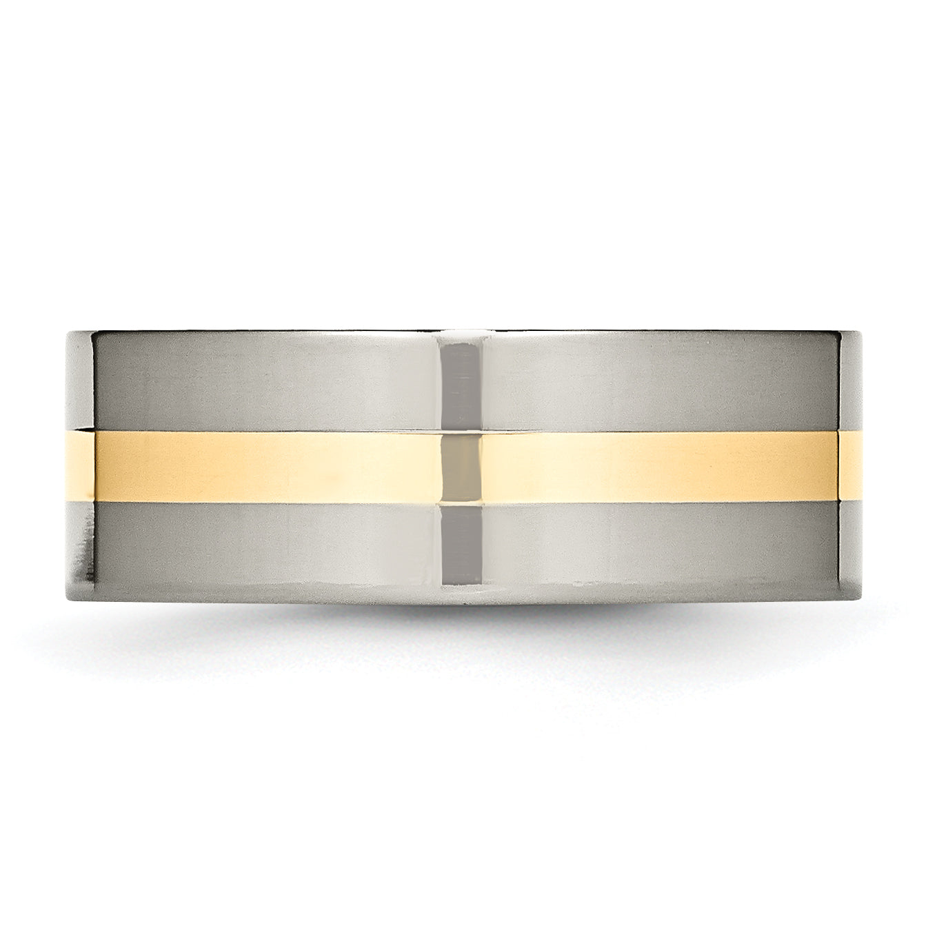 Sophia Jewelers Titanium 14K Gold Inlay Unisex Wedding Band