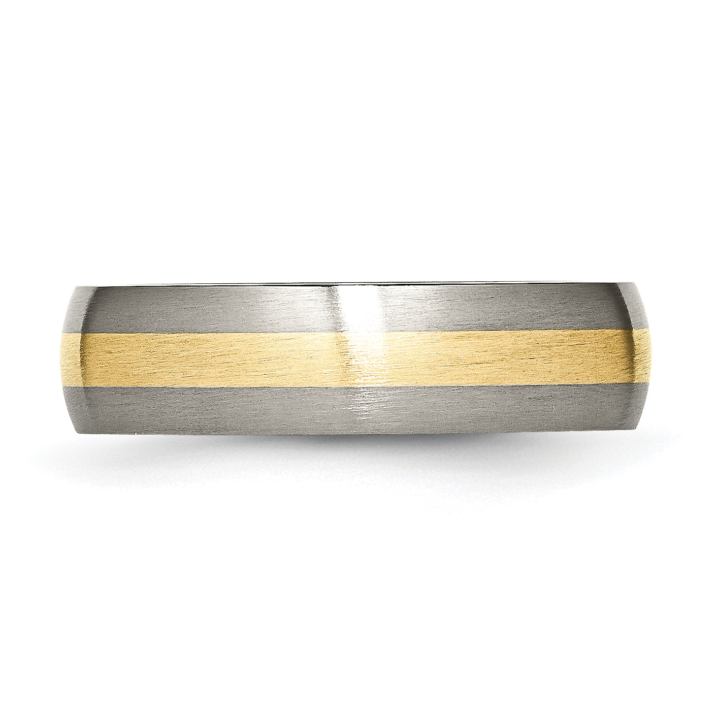 Titanium Brushed with 14k Gold Inlay 6mm Band