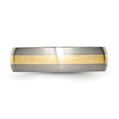 Sophia Jewelers 14K Gold Inlay Titanium Unisex Wedding Band, Engravable, Elegant Design