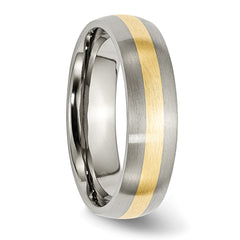 Titanium Brushed with 14k Gold Inlay 6mm Band