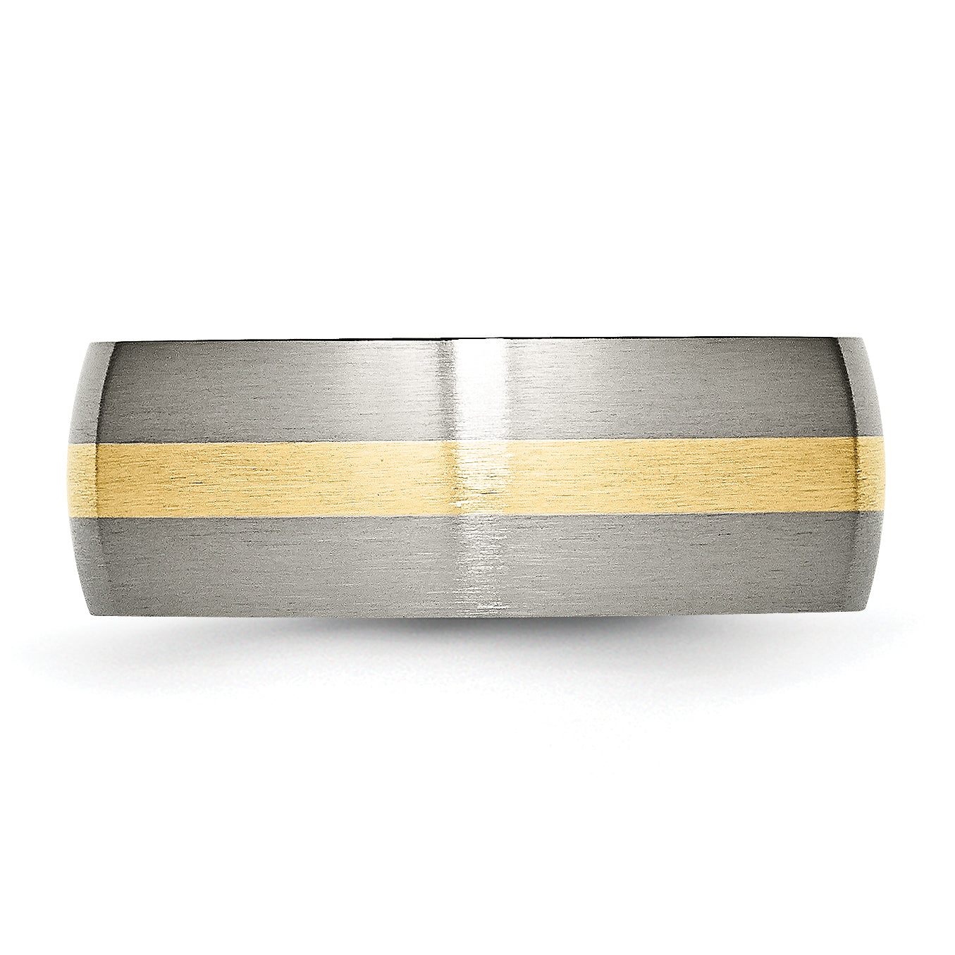 Sophia Jewelers Titanium 14K Gold Inlay Unisex Wedding Band Engravable