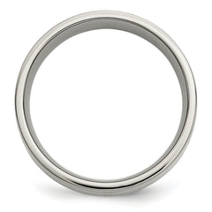 Titanium Polished with 14k Gold Inlay 8mm Flat Band