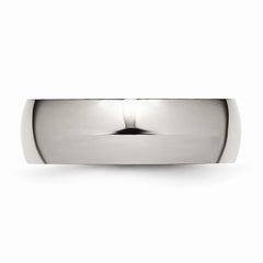 Chisel Titanium Polished 7mm Half Round Band