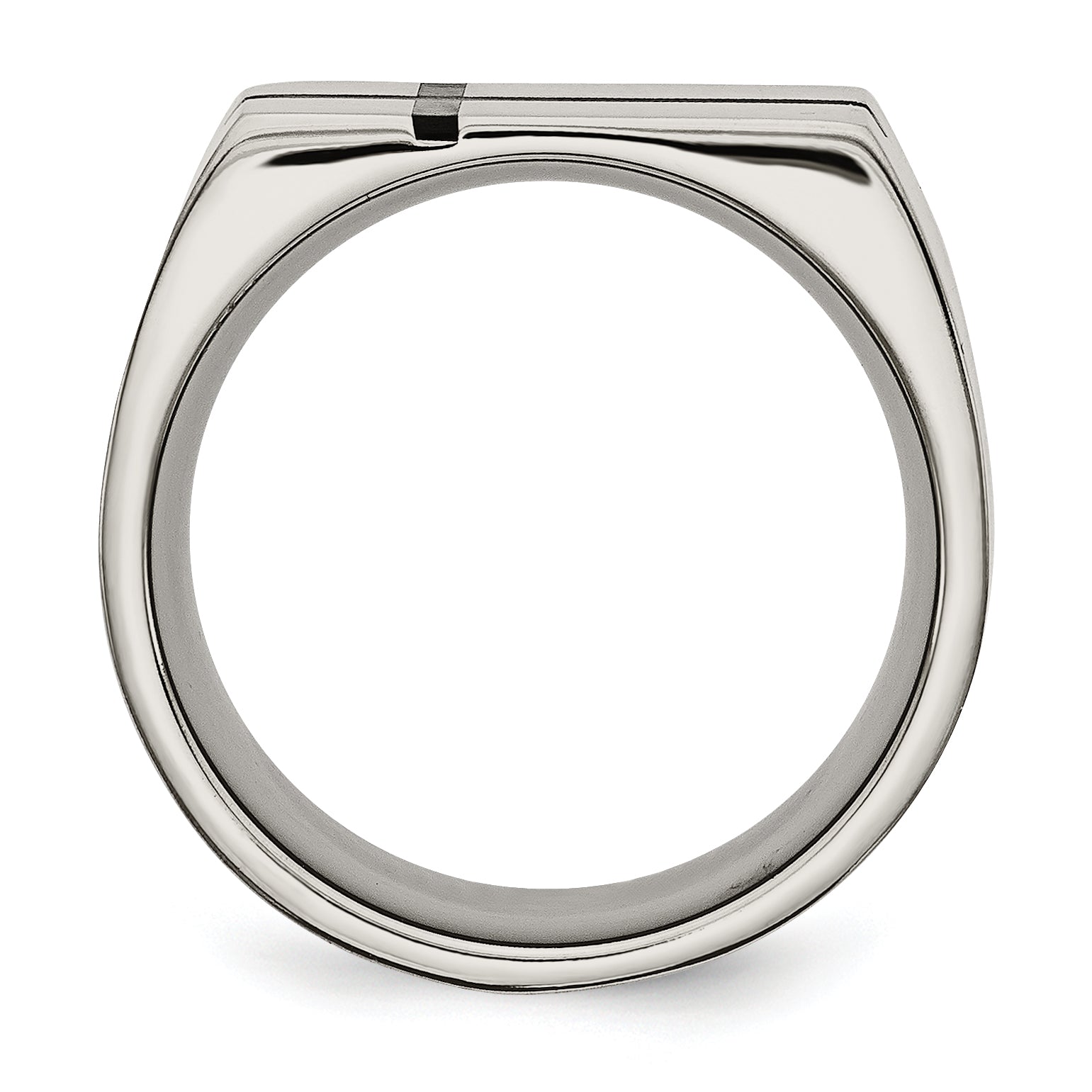 Sophia Jewelers Titanium Unisex Wedding Band with Black Enamel